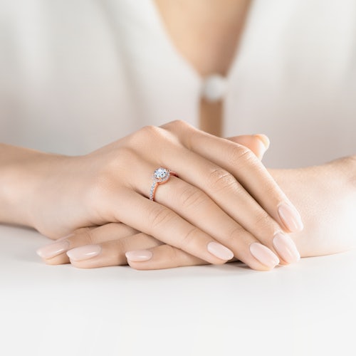 Pierścionek zaręczynowy This is Love: różowe złoto, diament